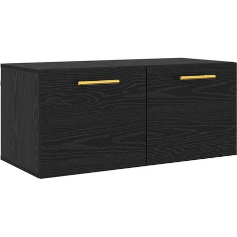Maison Exclusive - Armadietto a muro Rovere nero 80 x 36.5 x 35 cm