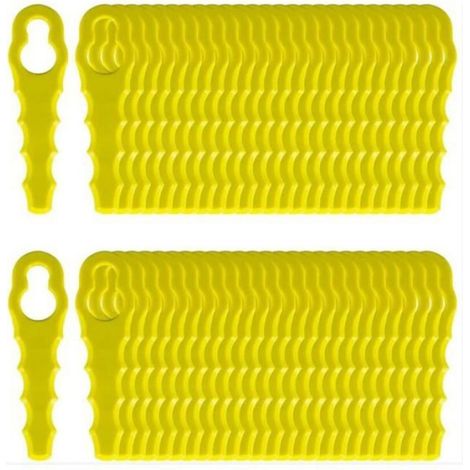 Lot de 100 Lames de Rechange compatible pour Ryobi Coupe Bordure, Têtes Double Lames Dentelées RAC155 RAC157 RAC158