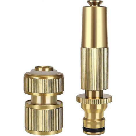 Garden Hand Shower, Brass Garden Hose Nozzle, High Pressure Garden Sprayer/ High Pressure Hose Nozzles 100% Metal Adjustable (1/2)