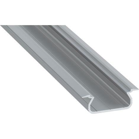 Profilo in alluminio anodizzato argento KIMERA-SELDE con diffusore opalino e terminali 2,02 M (1/3)