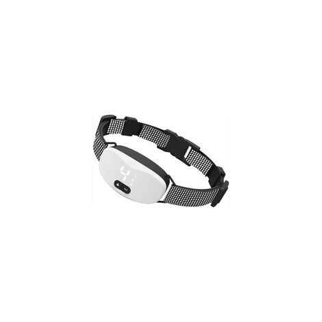 -Collier anti-aboiements pour chiens, collier automatique avec 7 niveaux de sensibilité, niveau de vibration 0-8, mode choc et son, IP67 étanche et rechargeable blanc (1/5)