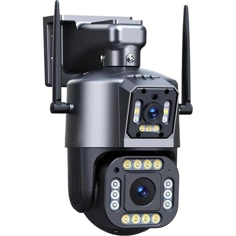 Caméra de sécurité à Domicile Caméra PTZ 8MP, Double écran, détection de Mouvement 4MP, Protection de sécurité extérieure, vidéosurveillance IP, Surveillance Polychrome(8MP NO Card) (1/5)