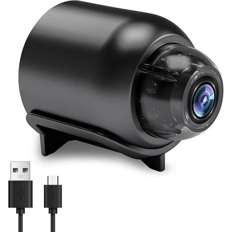 Mini Spionagekamera, WLAN, 140° Weitwinkel, 1080p, für den Innen und Außenbereich, kabellos, mit Nachtsichtfunktion, Bewegungsmelder, Überwachung (1/5)