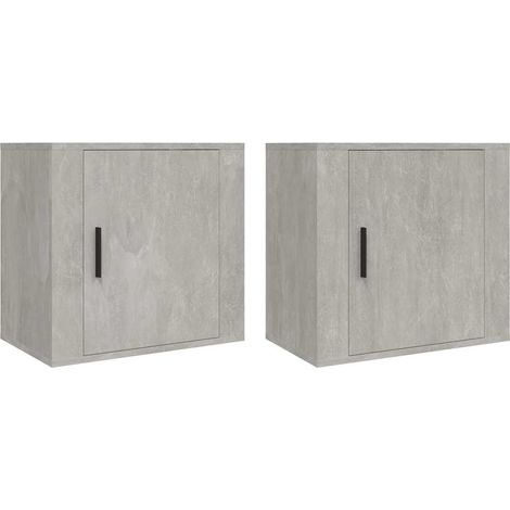 Maison Exclusive - Mesitas de noche de pared 2 uds gris hormigón (1/5)