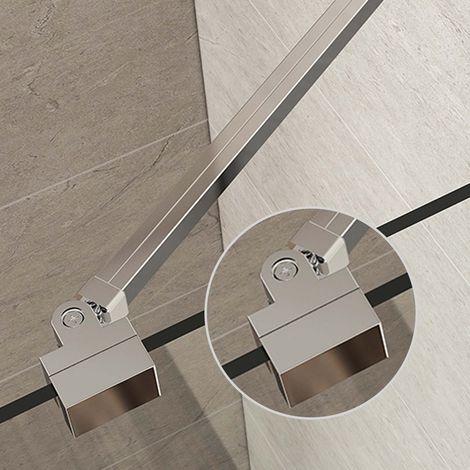 Heilmetz Haltestange Duschwand Stabilisierungsstange, mit Winkel Flexibel 180°Drehbar, Stützstange für Duschtüren -Universell Verwendbar für 6-8mm Glasstärke,Chrome(500mm, 1 Stück) (1/5)