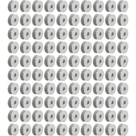 Packung mit 100 industriellen Nähmaschinenspulen aus Aluminium (1/5)