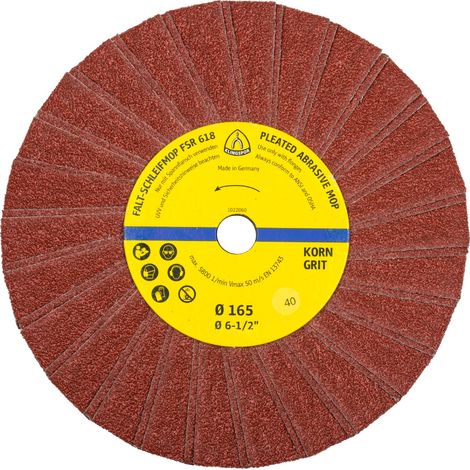 Klingspor FSR 618 Schleifmopräder, 165 x 14 mm Korn 150 Einreihig 2 Lamellen pro Paket (1/2)