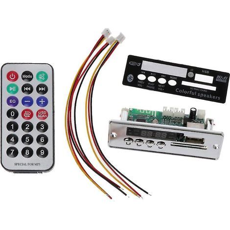 Carte décodeur MP3 compatible Bluetooth pour autoradio USB/TF/radio FM MP3 (1/4)