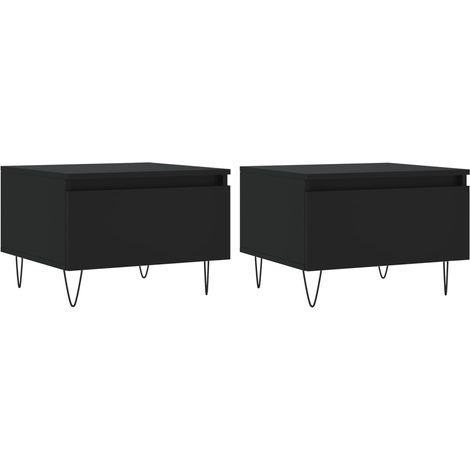 Maison Exclusive - Couchtische 2 Stk. Schwarz 50x46x35 cm Holzwer