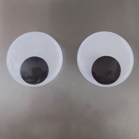 2 Stück Wackelaugen, selbstklebende Kunstharz-Bastelaccessoires, geeignet für Heimdekoration, Kühlschrank (Schwarz-Weiß). (1/5)