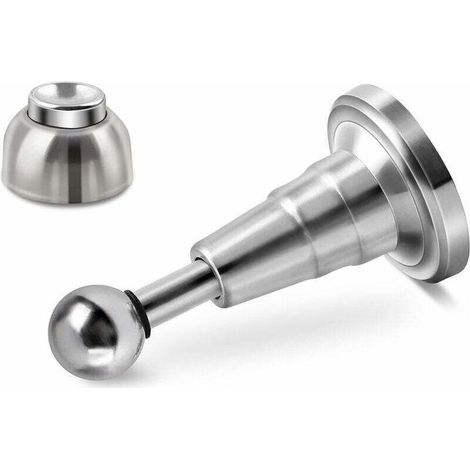 Arrêt de porte magnétique avec amortisseur hydraulique, acier inoxydable robuste, support d'arrêt de porte magnétique pour montage mural (1/5)