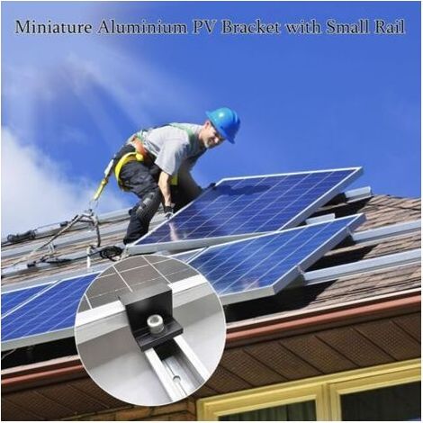 Kit Fixation Panneau Solaire,Rail Panneau Solaire,Fixation Panneau Solaire de 30 à 35 mm réglables,Kit Solaire Photovoltaïque pour 2 panneaux,avec écrous et Vis (1/5)
