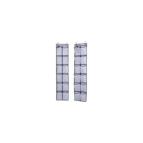 Organisateur de chaussures suspendu pour placards à portes étroites, blanc, lot de 2 (1/5)