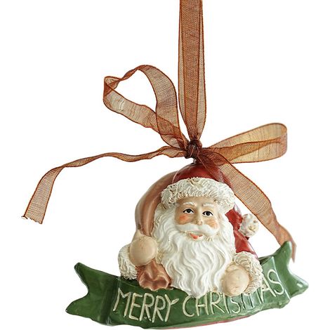 Décoration de Noël en résine peinte, suspension pour sapin avec cloche rétro en relief, ornement coloré style cartoon, accessoire festif pour maison et fête (1/5)