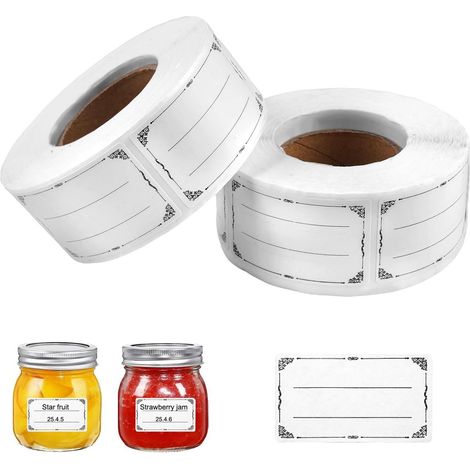 1200 étiquettes autocollantes pour congélateur, contenants, bouteilles, bocaux, enveloppes, épices, produits de boulangerie. 3 x 5 cm, blanches. (1/5)