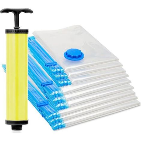 Sacs de Rangement sous Vide pour Vêtements de Voyage – Gain d’Espace Jusqu’à 80 % – Formats XL, L et M – Compatible avec Aspirateur Domestique (1/5)