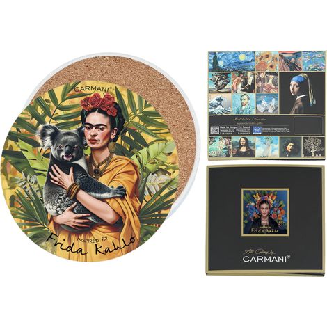 Carmani, posavasos de cerámica para taza o vaso. Inspirado en las pinturas de Frida Kahlo.
