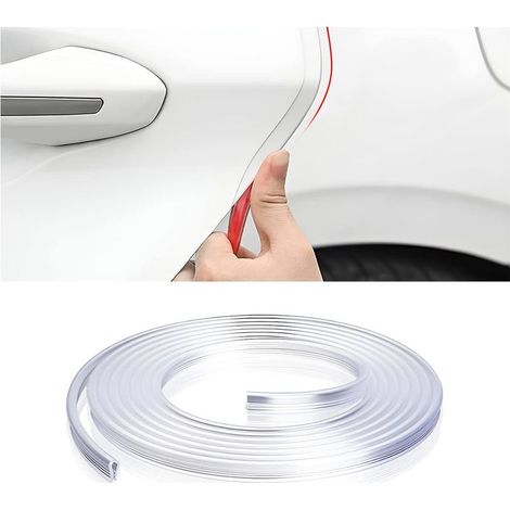 U-förmiger, dekorativer Antikollisionsstreifen aus Gummi, 5 Meter, für den Türschutz von Autos, transparent (1/5)