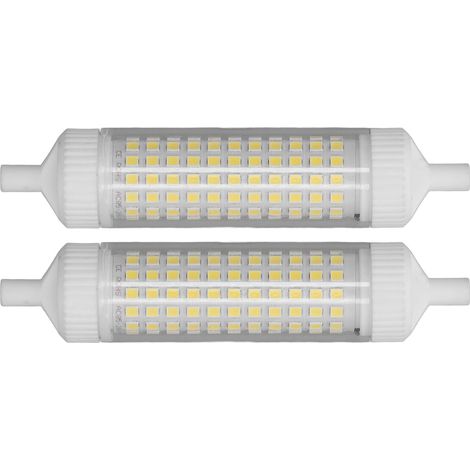 Lot de 2 ampoules LED R7S 118 mm, dimmables, 15 W, 154 LED, projecteur double culot pour éclairage nocturne domestique et publicitaire, 220 V, lumière blanche