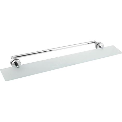 X-ROUND Étagère en verre avec porte-serviettes pour paroi de douche, chromée (1/5)