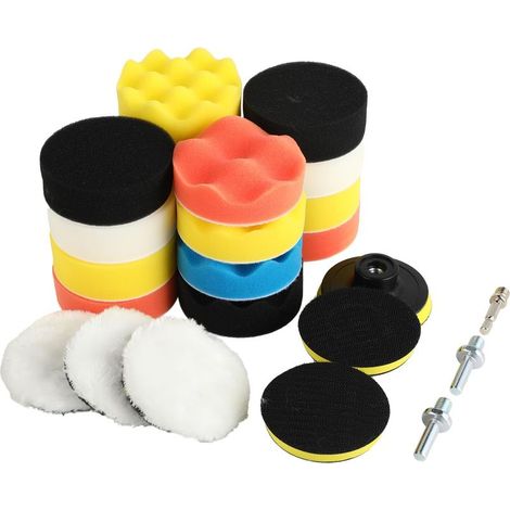 Set mit 25 Autopolierpads, Autoschleifzubehör, Scheinwerferpolierzubehör (1/5)