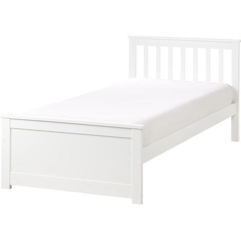 Bed Pine Wood OLENDON 90 x 200 cm (EU Single) White