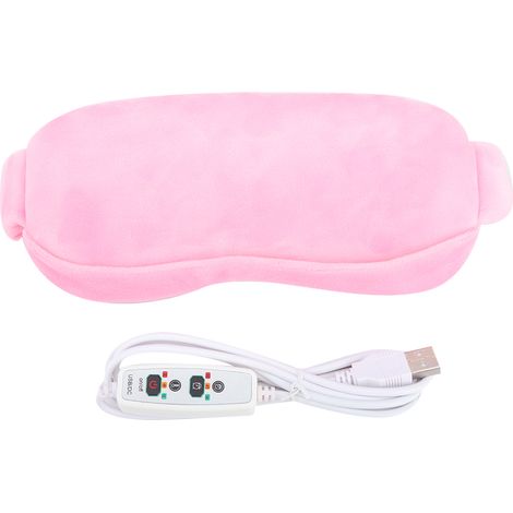 Masque oculaire USB chaud-froid vapeur, coussin chauffant électrique réglable amovible, patch pour les yeux rose (1/5)