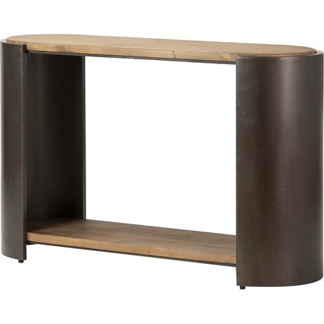 Holz Metall Konsole Braun Schwarz 120X38X76 Cm (1/5)