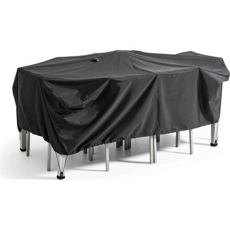 Housse de table de jardin noire 200 x 130 cm