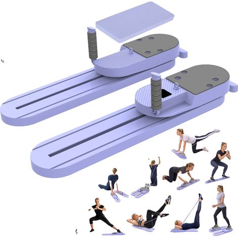 Pedana Pilates staccabile, stazioni con elastici di resistenza, allenamento completo per tutto il corpo, VIOLA (1/2)