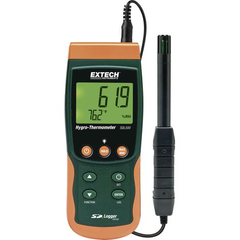 Extech SDL500 Luftfeuchtemessgerät (Hygrometer)  5 % rF 95 % rF Datenloggerfunktion, Taupunkt-/Schim