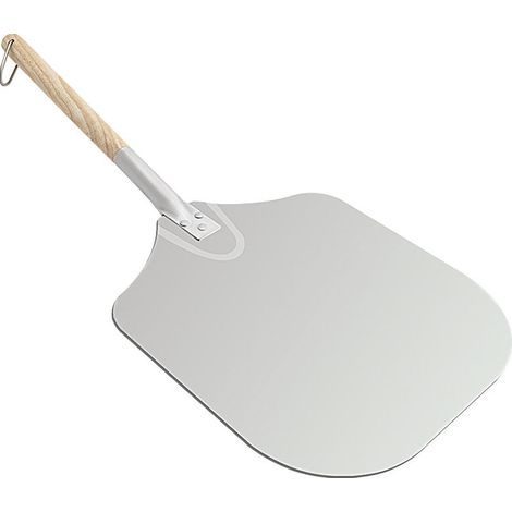 Pala per pizza , Pala per pizza in alluminio, Pala per pizza, Pala per pizza con ampia superficie, Pratico manico in legno, Facile da riporre, Comoda da usare, Adatta per grill e forni 66 30,5 cm (1/5)