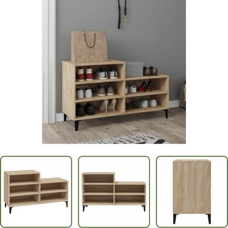 vidaXL Bois d'ingénierie - Armoire à chaussures Chêne sonoma 102x36x60cm Bois d'ingénierie (1/5)