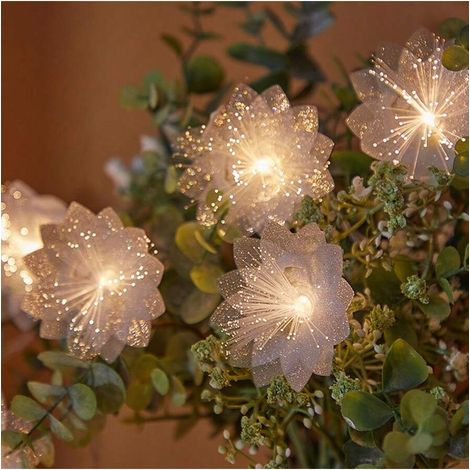 2 m guirlande lumineuse de fleurs artificielles LED : pour décoration intérieure et extérieure, idéale pour Saint-Valentin, fête des Mères et mariages (1/5)
