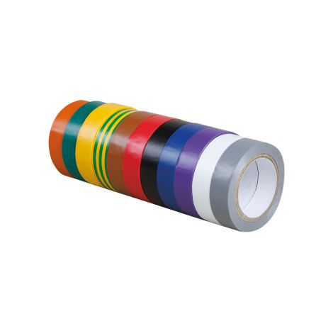 Eur'Ohm - Lot de 10 rubans isolants adhu00e9sifs - Couleurs panachu00e9s - Chatterton - 15mm x 10m - Ru00e9f : 72010