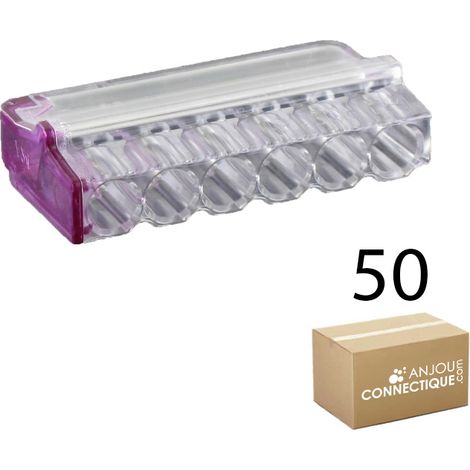 connecteurs automatiques - mini connex - 6 entrées - violet - boite de 50 - blm distribution 420160 (1/4)