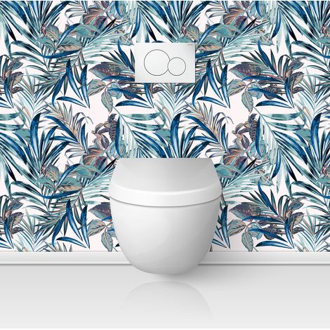 Crédence adhésive WC - Fleurs - 60x60 cm - Adhésif BRILLANT (1/3)