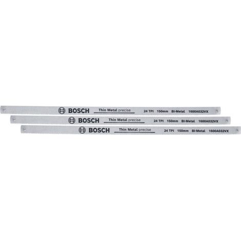 Bosch Home and Garden 1600A032UL Handwerkzeuge Bügelsägeblätter 150 mm 24 TPI 3 Stück Sägeblatt-Läng (1/3)