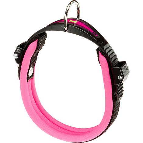 Ferplast ERGOFLUO C Collare per cani con morbida imbottitura e chiusura con microregolazione.. Variante C15/42 - Misure: A: 34-42 cm B: 15 mm - Fucsia (1/5)