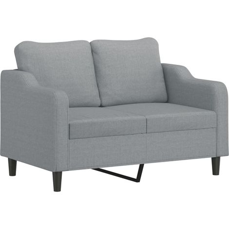Divano a 2 Posti Sofa Grigio Chiaro 120 cm in Tessuto (1/5)