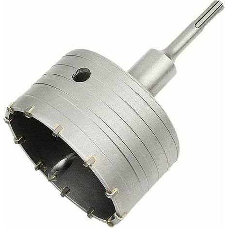 Scie à Cloche Trépan Béton avec Adaptateur SDS Plus 110 mm, Pour Brique Béton Ciment Pierre (100mm+110mm SDS Plus Adaptateur)-Crezuo