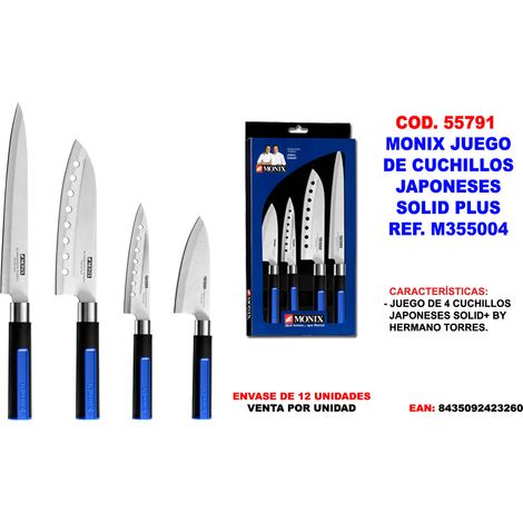 Ensemble de couteaux japonais Monix Solid Plus M355004