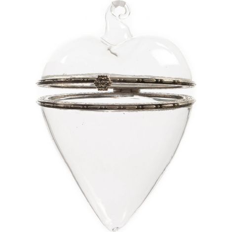 Decoris® Geschenkanhänger Herz Transparent 10 cm - Glas (1/5)