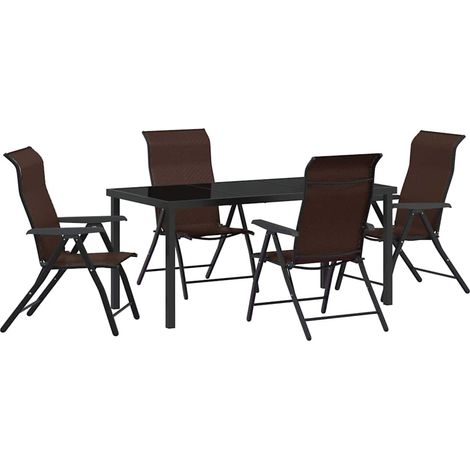 Maison Exclusive - Set da Pranzo per Giardino 5 pcs Marrone (1/5)