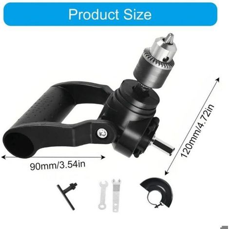 Adaptateur Perceuse Angle Droit - Mandrin 90 Degres - Pour Bois Metal - Capacite 1 5 A 10 Mm - 1 Piece (1/5)