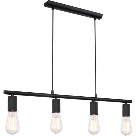 Plafonnier suspendu noir 4x E27 (1/2)