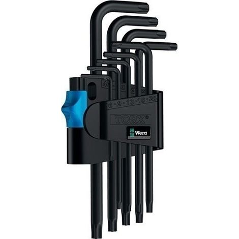 Wera Juego de Llaves TORX en Ángulo 9 piezas Negro