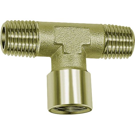 Riegler T-Stück, außen/innen/außen, G/R 1/2, SW 21, Messing vernickelt (1/3)