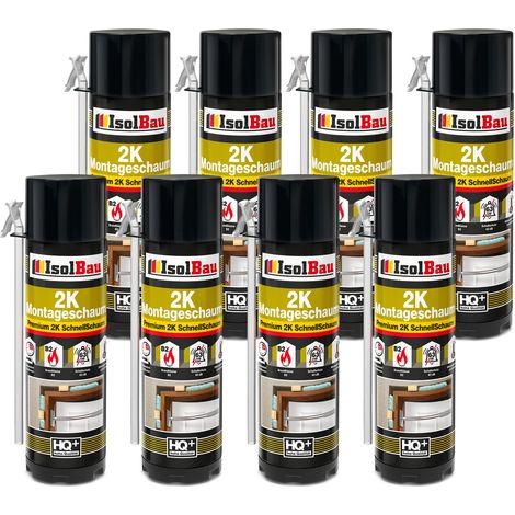 2K Bauschaum Montageschaum Zargenschaum 8 x 400ml PU Schaum Schnellschaum (1/5)
