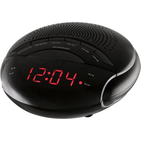 NVR-335DD radio Reloj Digital Negro